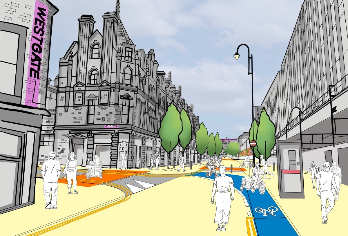 Pedestrianisation on Market Street.